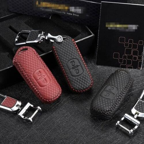 LUCKEASY car key cover for mazda 3 axela 2014 2016 mazda 6 atenza 2014 2017 Case Remote Keys Shell leather Free shipping
