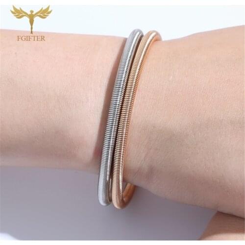 Cute Girl Accessoires 2 PC Spring Bracelets for Teens Couple Chain Funny Toy Bangles Stainless Steel Jewelry Gift Christmas 2020