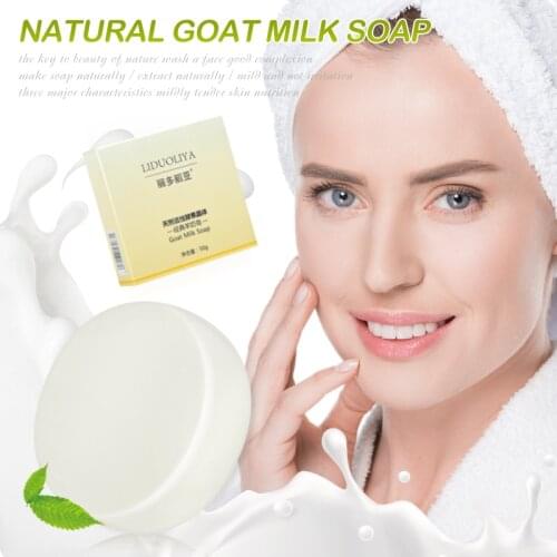 Goats Milk Smooth Skin Tightening Pores Goat Milk Soap Face Care Wash Basis Soap Removal Pimple Pore Acne Treatment TSLM1