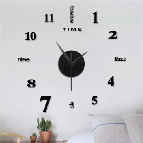 DIY Wall Clock 3D Mirror Clock Creative Acrylic Wall Stickers Living Room Quartz Needle Europe horloge Home Decor Drop shipping