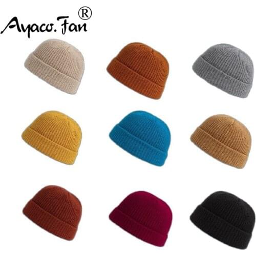 Autumn Winter Beanies Hat for Woman Men Knitted Cap Unisex Girls Female Toque Solid Candy Color Warmer Bonnet Ladies Skullcap