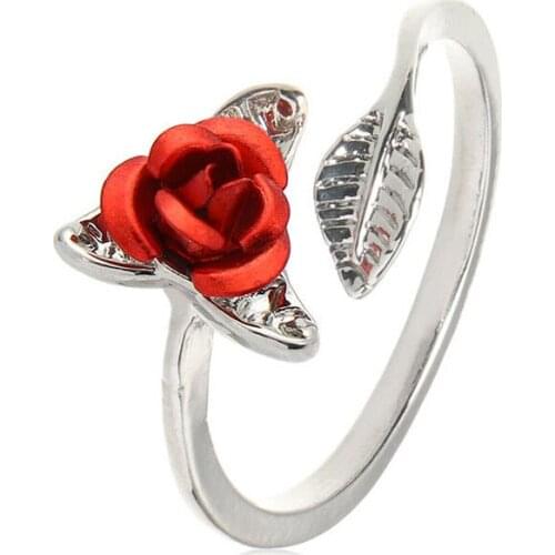 Rose Flower Shape Knitting Loop Crochet Tool Knitting Ring Finger Wear Thimble Yarn Adjustable Sewing Braid Tools