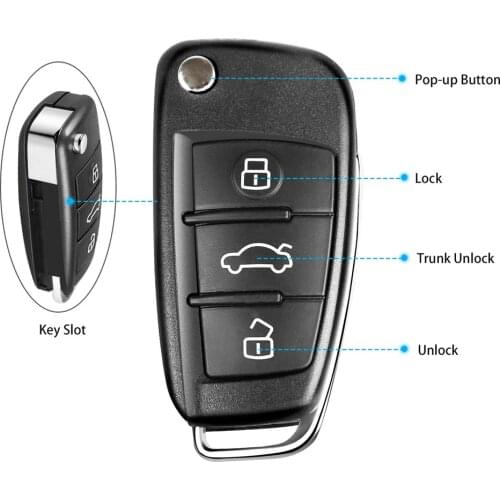 Xhorse Universal XKA600EN Wire Remote Key 3 Buttons For Audi A6L Q7 Type Remote Key Shell Chip For VVDI2 For VVDI Key Tool