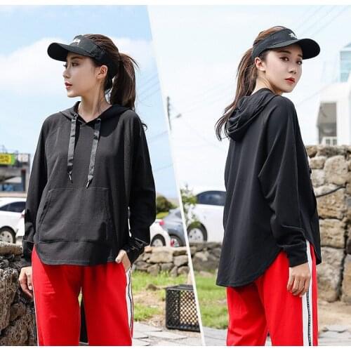 Plus Size Autumn Winter Women Sport Hoodie Loose Long Sleeve Sweatshirt Running Jogger Fitness Gym Workout Casual Shirt Outwear
