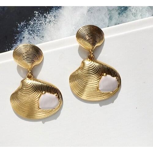 YDGY Shell Earrings Oil Dripping Color Shell Earrings
