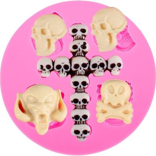 Cross skull Silicone Mold chocolate Fondant moulds baking DIY party cake Decorating Tools F0487