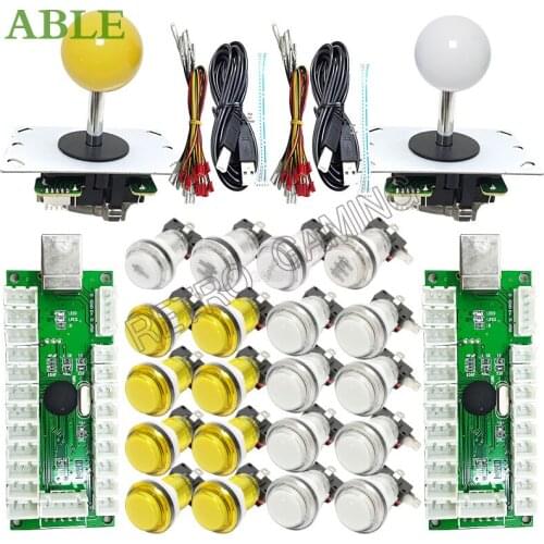 2 Player LED Arcade DIY Kits USB Encoder for PC Joystick LED push bottons Switch for Raspberry Pi 4 Model Project