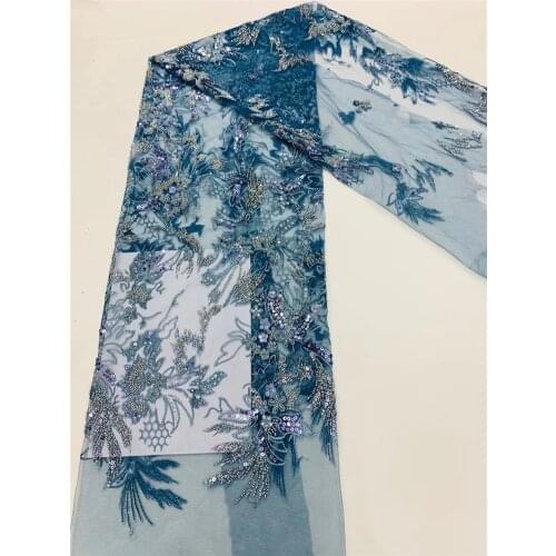 High-quality flower embroidery with exquisite beaded tulle lace, African lace fabric, suitable for womens fashion clothing desi