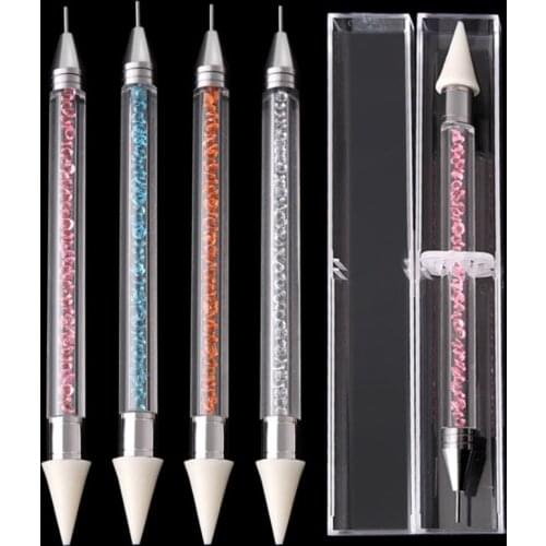 High Quality Dual-ended Nail Dotting Pen Diamond Painting Pen Crystal Beads Handle Rhinestone Studs Picker Wax Pencil Manicure