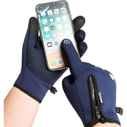 Unisex Winter Glove Windproof Waterproof Touch Screen Zip Warm Cycling Skiing Gloves for women men