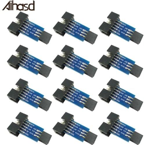 10PCS/LOT AVRISP USBASP STK500 10PIN Turn 6Pin Adapter Plate Interface Converter Pinboard