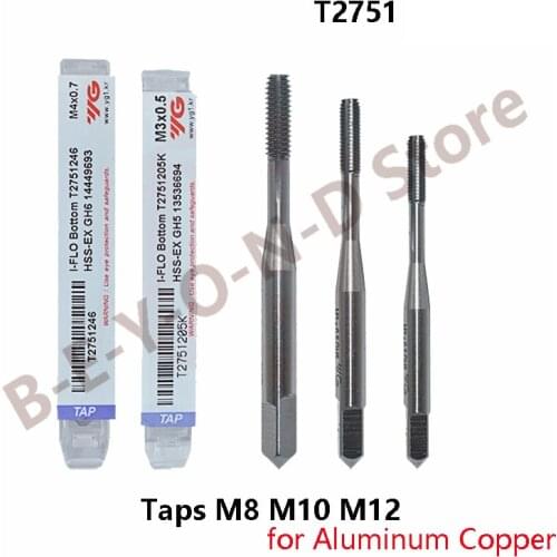 100% Original YG-1 T2751 M8 M10 M12 Fluteless Taps with Oil Groove for Non-Ferrous Metals Tapping in Aluminum Magnesium Zinc