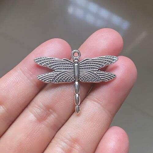 18pcs Dragonfly Charms Pendants Antique Tone, Diy Handmade Women Necklace Aesthetic Accessories,Findings Jewelry Making Supplies