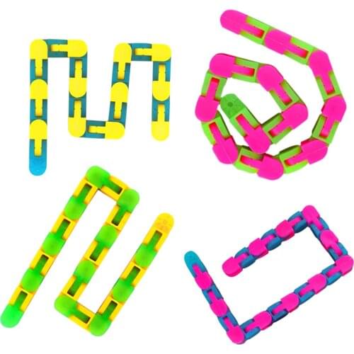 2 in 1 Luminous Spinners Push-Pop Pop-It Bubble Sensory Fidget Toy Hand Spinner Stress Reliever Toys (24 Links ) Muticolor