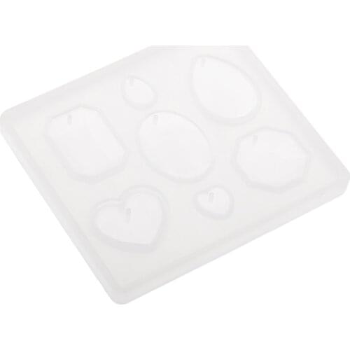 7 Cavity Handmade Gemstone Diamond Mold Clear Silicone Mold Making Jewelry Pendant DIY Resin Casting Mould Craft Tool