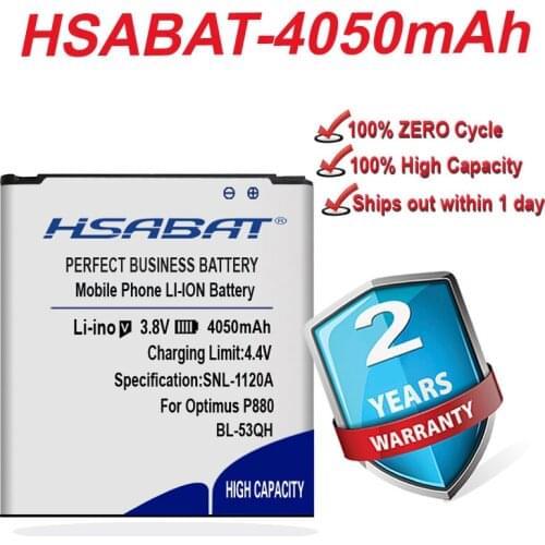 HSABAT 4050mah Battery BL-53QH for LG Optimus P880 P760 L9 KP765 4X HD F160 F200L/S/K E0267 P870 P769 P768