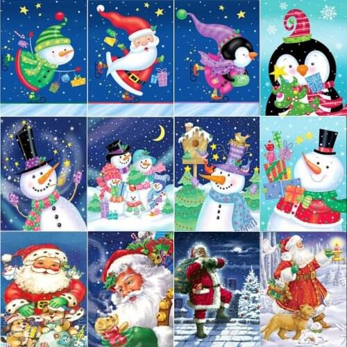 Diamond Painting Diy 5d Christmas Animal Christmas Snowman Cross Stitch Kit Printing Santa Claus Home Decoration Handmade Gifts
