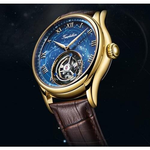 Original Tourbillon Skeleton Movement Mechanical Mens Watch Luxury Brand Waterproof Sapphire Watches Mens 2020 relógio masculino