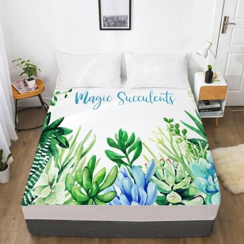 Elastic fitted sheet bed sheet With An Elastic Band 150/180/200/160*200 Mattress Cover Double Bed cover Nordic Magic cactus