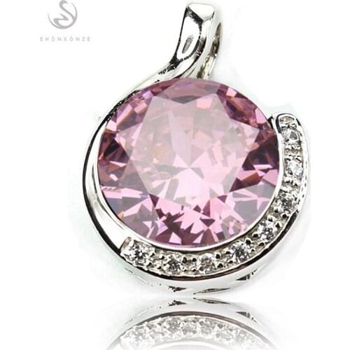 Fleure Esme christmas Engagement Wedding pendants for Jewelry alibaba-express Red Pink Cubic Zirconia Rhodium Plated R862 R865