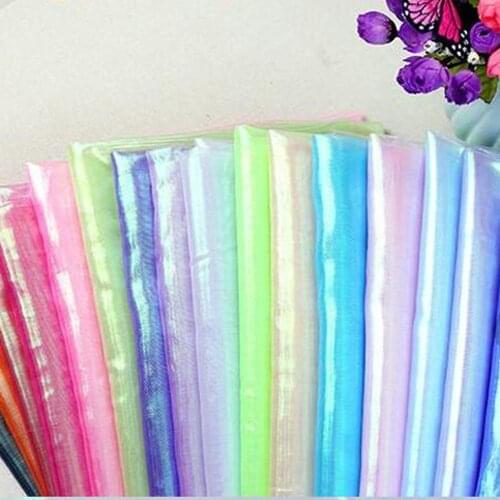180x150CM DIY Fluorescent Fabrics Colorful Shiny Gauze Fabric Stage Wedding Decor Voile Transparent Holographic Fabrics