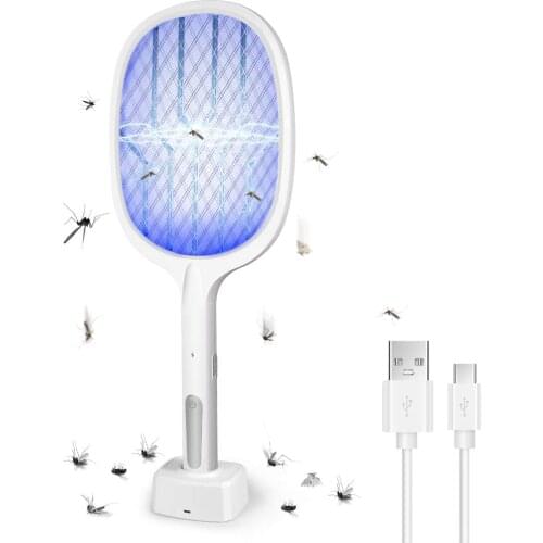 Hot Sale 3000V Electric Insect Racket Fly Swatter Zapper USB Rechargeable Safety Mosquito Swatter Kill Fly Bug Zapper Killer