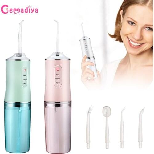 Oral Irrigator USB Rechargeable Water Flosser Portable Dental Water Jet Water Tank Waterproof Teeth Cleaner