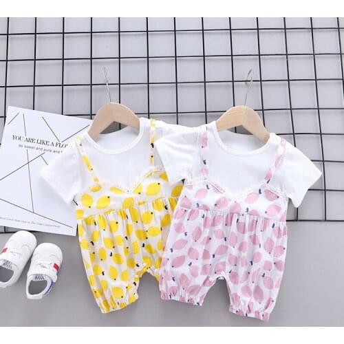 Summer Cute Kawaii Baby Suit Girl Clothes Creative Modern Design Baby Suit Baby Kleding Meisje Clothes Baby Set BD50YE