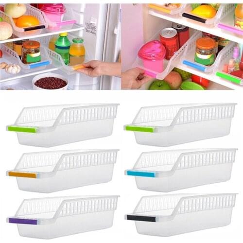 Best 1 Pcs High Quality New Slide Kitchen Fridge Freezer Space Saver Organizer Refrigerator Storage Rack Shelf Holder Drawer