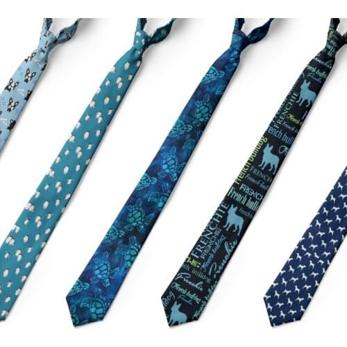 Mini Animal Print Necktie Men Unisex Frog Tortoise Funny Casual 8cm Polyester Necktie High Quality Work Business Wedding Necktie
