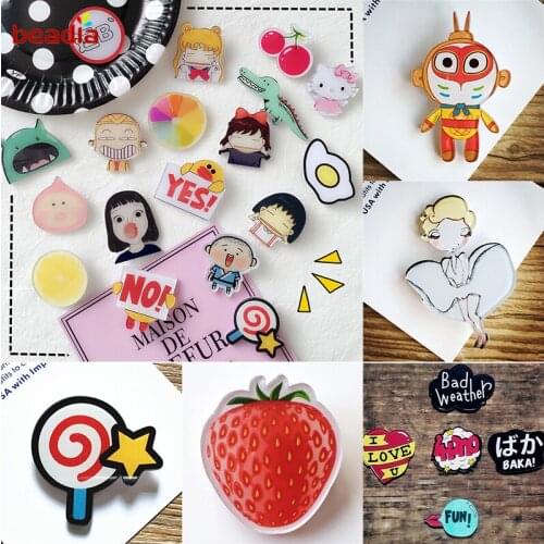 Fashion Kawaii Anime Clothes Fruit Acrylic Badges Pins For Clothes Icon Decorating Badge Backpack Pin Button Acrylic Brooch
