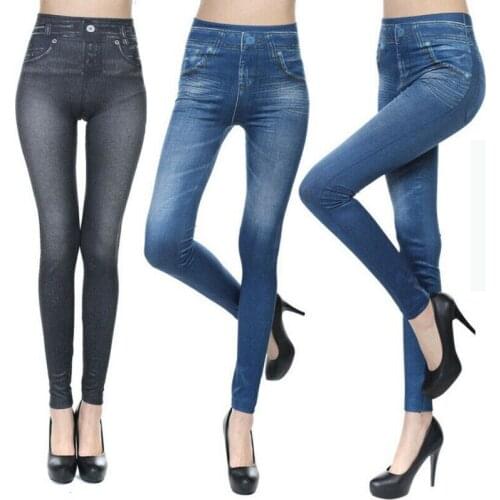 Fashion Women Skinny Pants Stretchy Jeggings High Waist Jeans Pencil Trousers