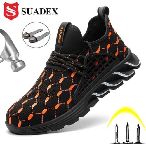 SUADEX Work Shoes Anti-Smashing Steel Toe Man Safety Sneakers Industrial Footwear Ankle Security Boots Dropshipping Size 38-48