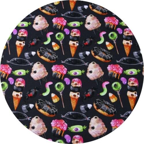 100% cotton fabric tissues for DIY patchwork baby dress bedding set material cartoon ice cream for sewing handbag dolls clothing