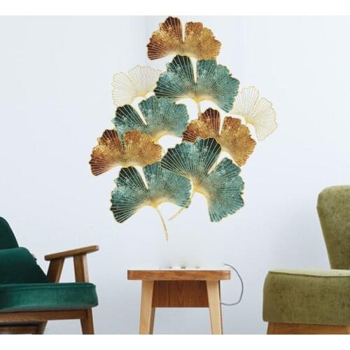 Retro Gingko Wall Stickers Creative Home Bedroom Living Room Sofa Bedside Study Porch Decoration Self-adhesive Art Mural