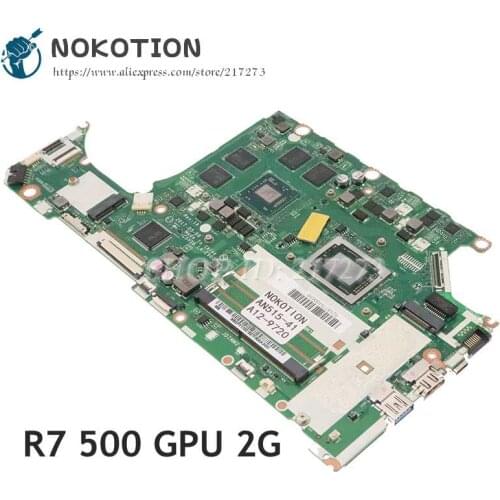 NOKOTION For ACER Nitro 5 AN515 AN515-41 Laptop Motherboard A12-9720 CPU R7 500 GPU C5V08 LA-E903P NBGPY11001 NB.GPY11.001