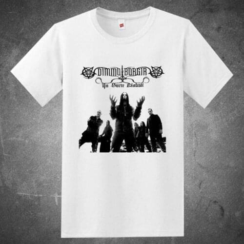 NEW DIMMU BORGIR SYMPHONIC BLACK METAL MENS WHITE T-SHIRT S-3XL FQ1 Short Sleeve Hip Hop Tee T Shirt top tee