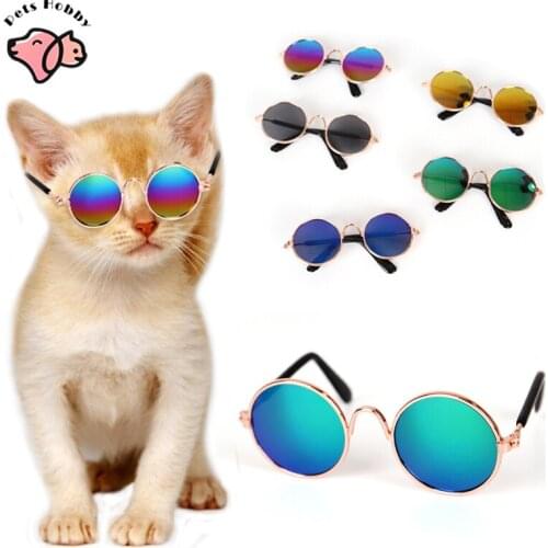 Pet Accessories Lovely Pet Cat Sunglasses Reflective Round Glasses For Small Dogs Cats Eye-Wear Funny Pet Photos Props Supplies