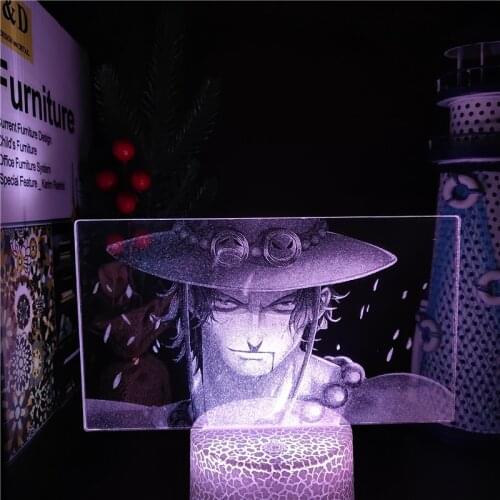 One Piece Portgas·D· Ace Night Light 3D Illusion Lamp Anime LED Light Bedroom Decor Atmosphere Bedside Night Lamps Kids Gift