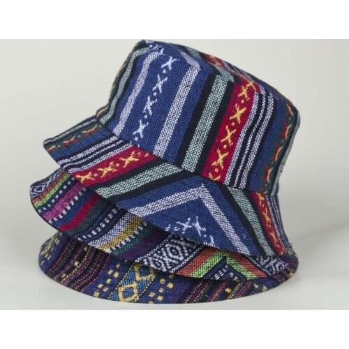 Fashion Stripe Print Bucket Hats For Women Men Panama Hat Cap Retro Reversible Bucket Hat Summer Sun UV Protection Hats Gorro