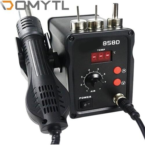 Hot Air Gun 858D Adjustable Temperature LCD Desoldering Typhoon Nozzle Baking Gun 220V Electronic Welding Repair Tool 700W