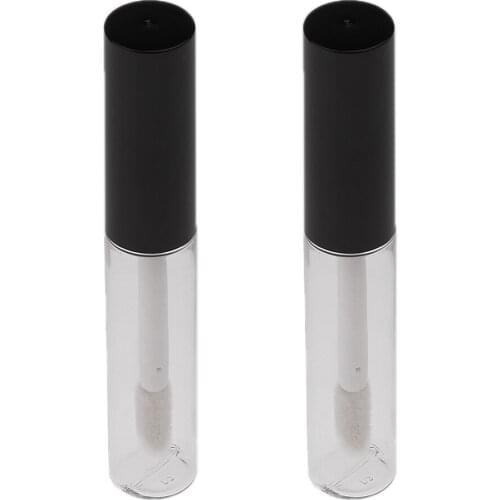 4ml Acrylic Protable Empty Clear Lip Gloss Tube DIY Makeup Lip Balm Tubes Bottle Container Pack of 2 Clear LightweightConvenient