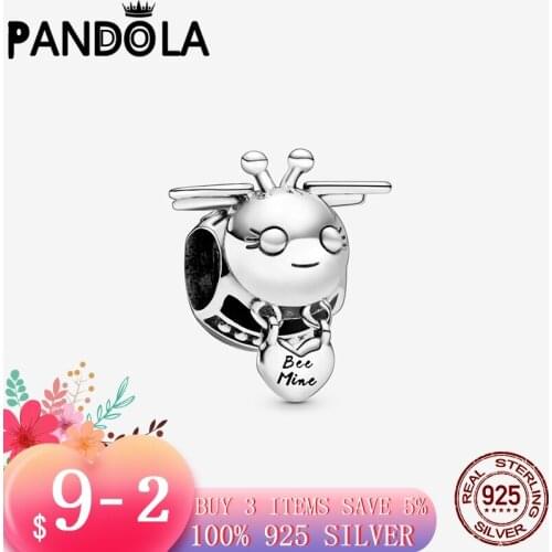 Arrival 925 Sterling Silver Bee Mine Charms Beads fit Original Pandora Charms Bracelet 925 Silver Jewelry Making DIY Gift