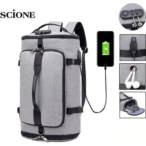 USB Anti-theft Gym backpack Bags Fitness Gymtas Bag for Men Training Sports Tas Travel Sac De Sport Outdoor Laptop Sack XA684WA
