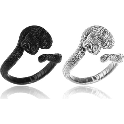 Vintage Snake Ring Mens Ring Punk Rock Motorcycle Ring Adjustable Opening Zinc Alloy Ring Gothic Jewelry Gift 2020 New
