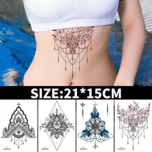 WaterproofTemporary tattoo stickers Original big picture Sexy flower arm chest Sexy tatoo sticker Body Art tatuajes temporales