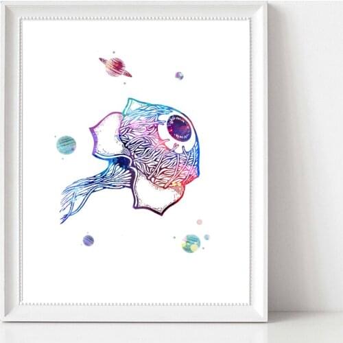 WANGART Human Human Eye Print Anatomy Watercolor Posters Canvas Print Wall Pictures for Medical Education Home Decor no frame