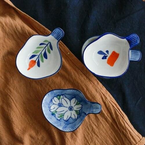 Japanese dishes of hand-painted Weidie dip dish household and creative hand wind ceramic dish vinegar