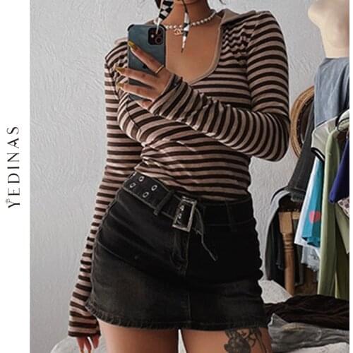 Женские полосатые футболки Yedinas China At AliExpress