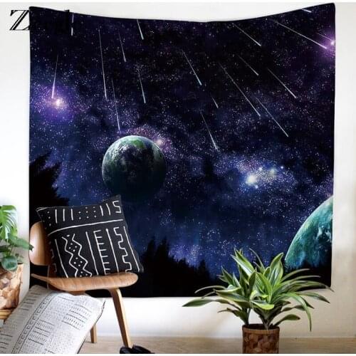 Zeegle Universe Stars Planet Printed Tapestry For Living Room Decor Sofa Chair Cover Fashion Beach Towel 200x150cm Wall Carpet